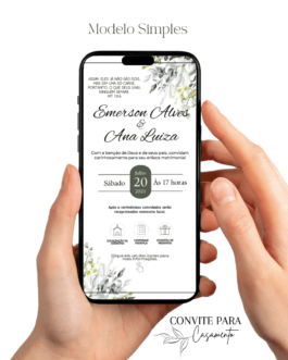 Convite de Casamento Interativo Verde Claro