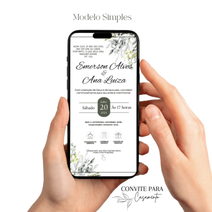 Convite de Casamento Interativo Verde Claro