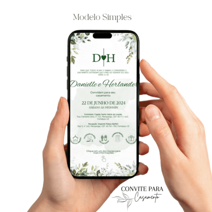 Convite de Casamento Interativo Verde