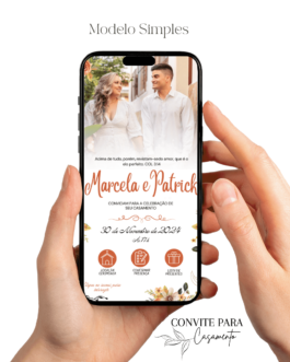 Convite de Casamento Interativo Salmão Com Foto