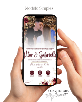 Convite de Casamento Interativo Bordo Com Foto