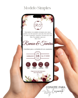 Convite de Casamento Interativo Marsala