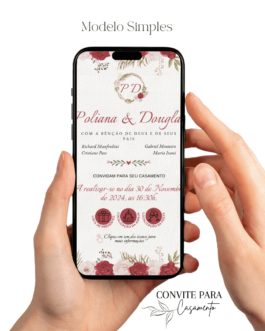 Convite de Casamento Interativo Bordo