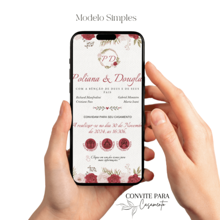 Convite de Casamento Interativo Bordo