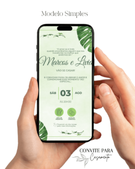 Convite de Casamento Interativo Verde Limão