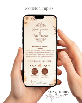 Convite de Casamento Interativo Terracota