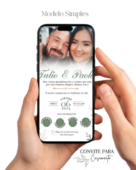 Convite de Casamento Interativo Verde Com Foto 60
