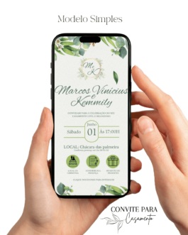 Convite de Casamento Interativo Verde Limão