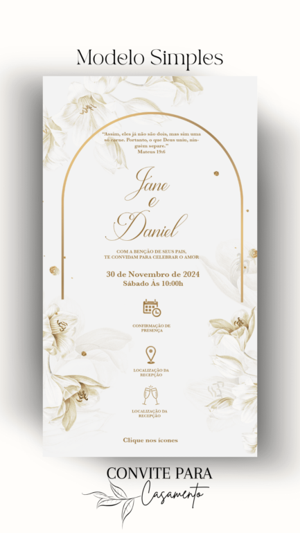 Convite de Casamento Interativo Luxo Dourado - Image 2
