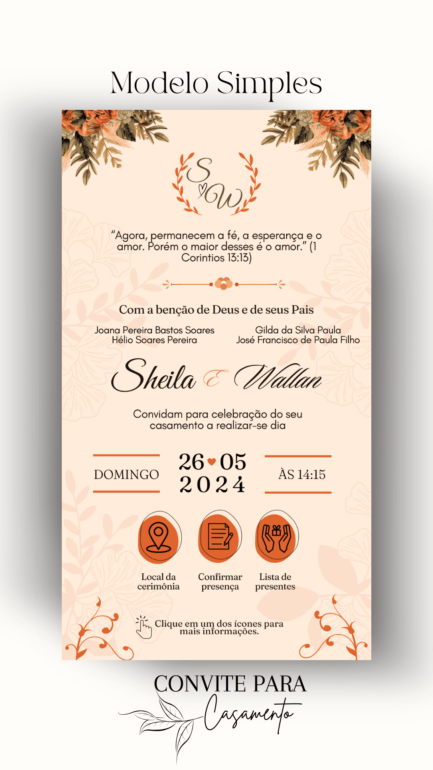 Convite de Casamento Interativo Salmão - Image 2