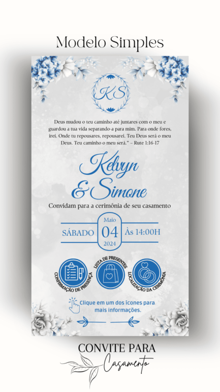 Convite de Casamento Interativo Azul Turqueza - Image 2