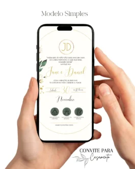 Convite de Casamento Interativo Verde Musgo