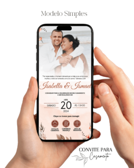 Convite de Casamento Interativo Terracota com Foto