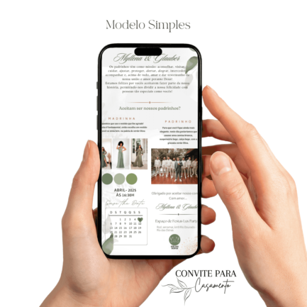 Convite de Casamento Interativo Virtual padrinhos 106