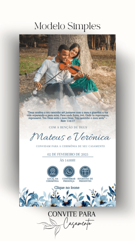 Convite de Casamento Interativo Virtual 104 - Image 2