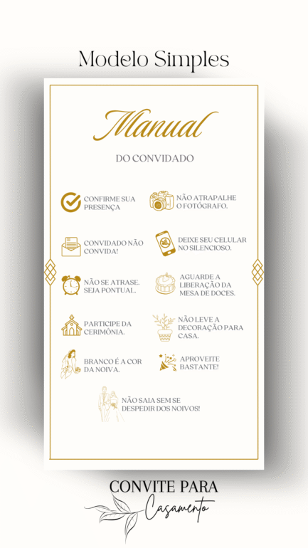 Convite de Casamento Interativo Manual do Convidado - Image 2